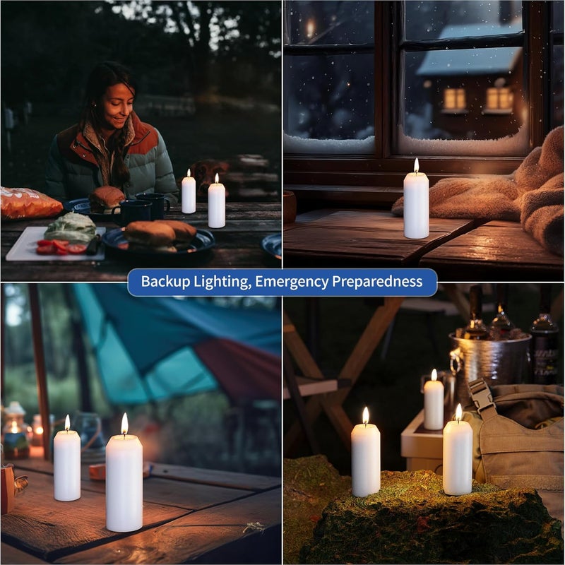 NOMFIX 3Pack 15H+ Emergency Candles Long Burning Survival [18H+ Inside Candle Lanterns], 3“ Unscented White Pillar Candles, Survival Candles for Power Outage, Camping, Hurricane - Image 5